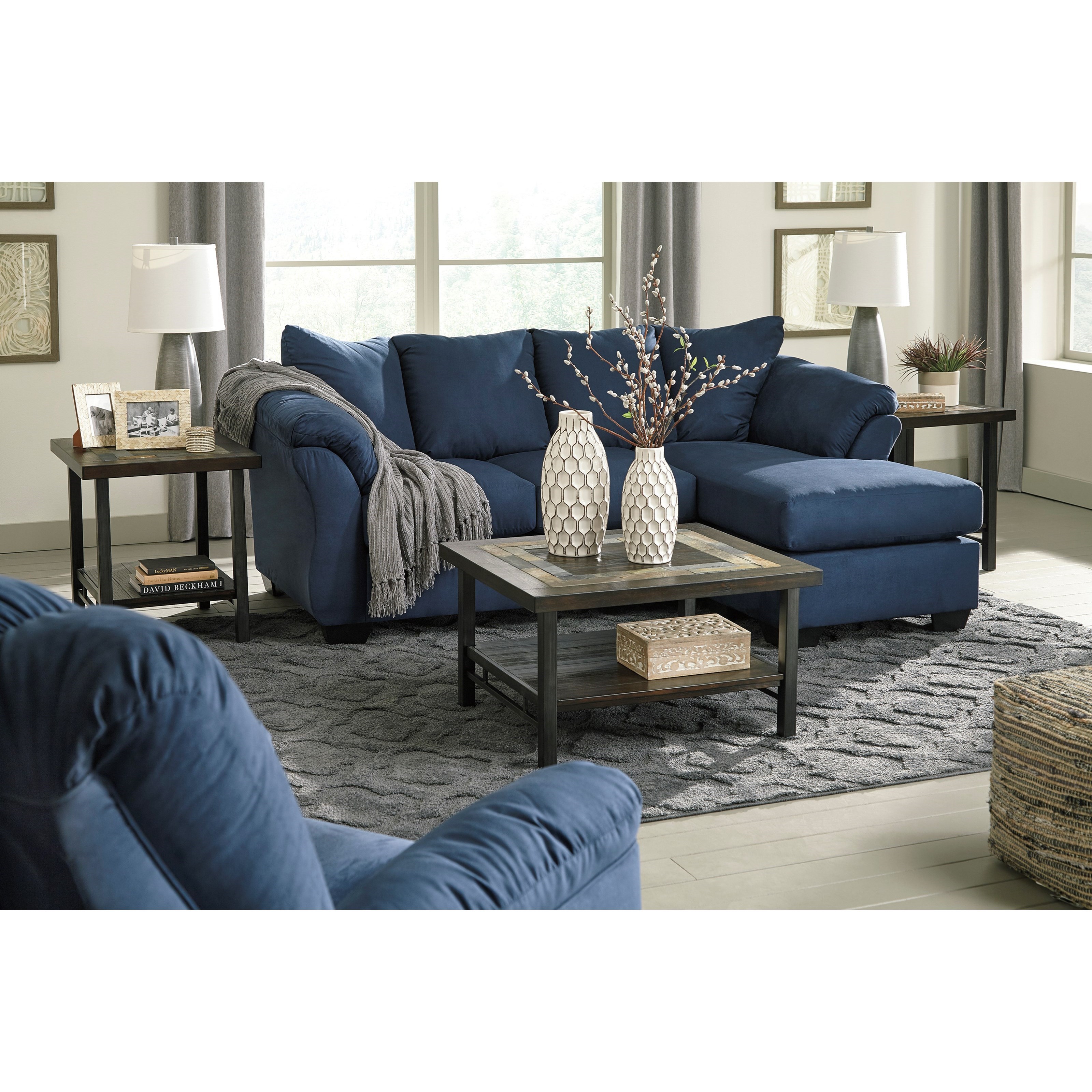 Darcy sofa chaise blue sales